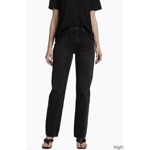 Women Rag & Bone Black Alex High Rise Straight Leg Jeans Size 27 New York Style